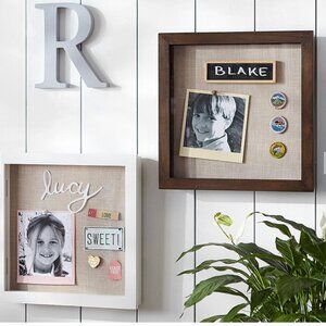 POTTERY BARN KIDS Gallery Shadow Box Picture Frame 15 x 15 White w/ Pink New
